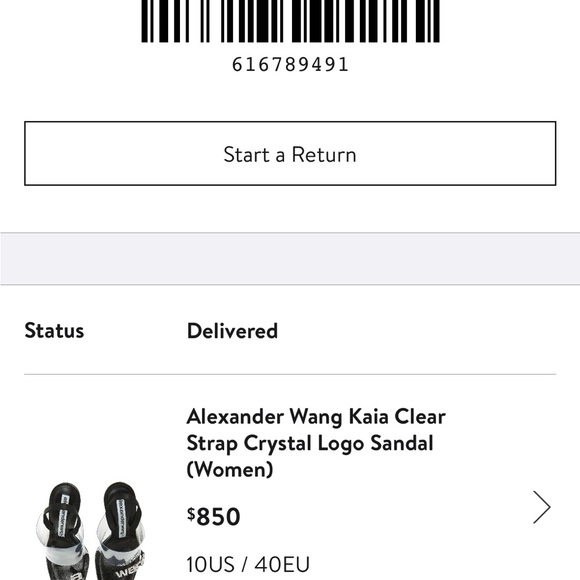 Alexander Wang Kaia Clear Crystal Logo Sandal - Picture 4 of 4